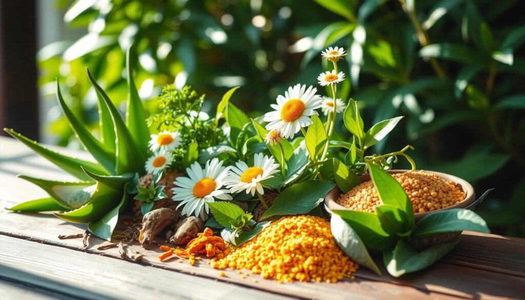 Herbs and Botanicals for Skin Protection