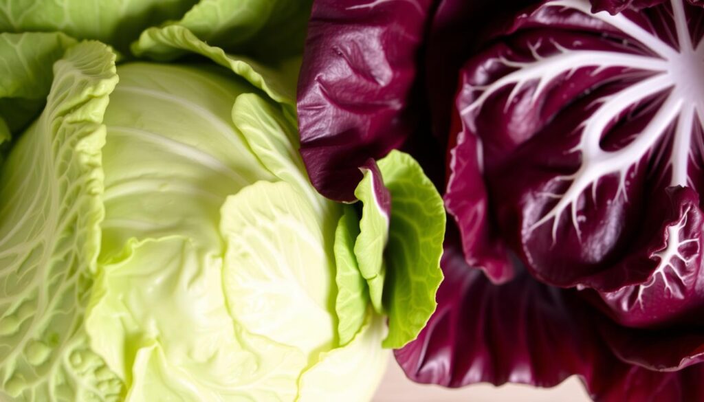 green and red cabbage