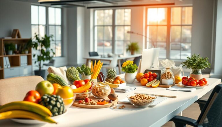 How does an office going person plan his full day diet?