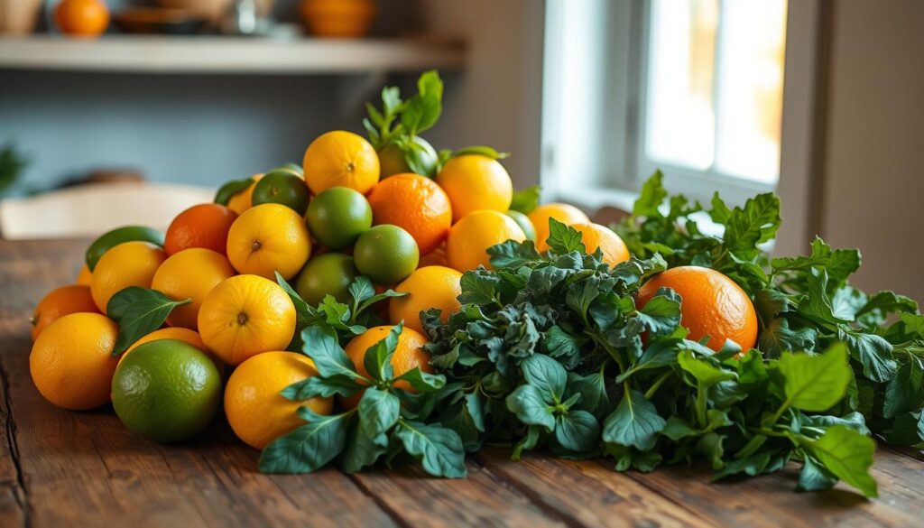citrus and leafy greens