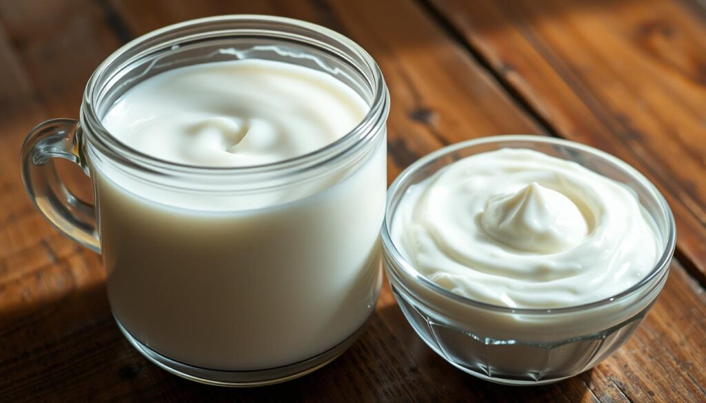 probiotic-rich kefir and yogurt