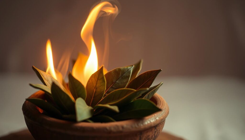 burn bay leaves