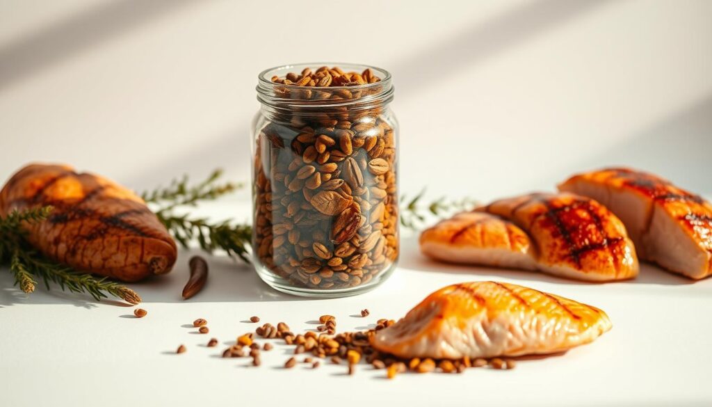 Blood sugar control fiber polyphenols and lean protein