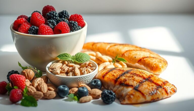 Blood sugar control fiber polyphenols and lean protein